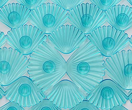 Linfevisi Bathtub Mat Non Slip, Oval Bath Mat for Tub with Suction Cups and Drain Holes, Machine Washable Tub Shower Mats for Bathroom 27 x 15 Inches, Phthalate Latex Free (Aqua) - color: Aqua