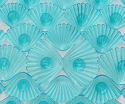 Linfevisi Bathtub Mat Non Slip, Oval Bath Mat for Tub with Suction Cups and Drain Holes, Machine Washable Tub Shower Mats for Bathroom 27 x 15 Inches, Phthalate Latex Free (Aqua) - color: Aqua