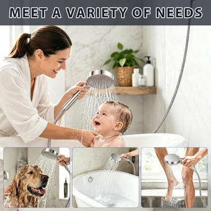 10" Shower Head with Handheld, Rain Shower Head with Filter Combe Set | High Pressure; 3 Modes Sprayer; Filtered Shower for Hard Water,Families, Pets; Adjustable Height & Angle; Easy Install;Chrome