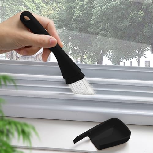 Gap Cleaning Brush for Narrow Spaces, Tile Gap Scrubber, Compact Crevice Cleaning Tool for Window Tracks, Appliances, and Household Use - color: Black