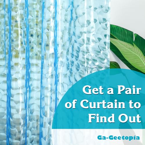 Ga-Geetopia EVA 3D Blue Pearl Water Cube Plastic Shower Curtain Liner - Premium Light Weight 72" x 72" Blue Bathroom Shower Showroom Curtain Liner with Rustproof Metal Gromments and Weighted Magnet - color: Blue Cube, size: 72"W x 72"L (Pack of 1)
