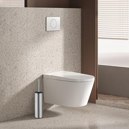 BGL Chrome Toilet Brush and Holder,Stainless Steel Toilet Brushes for Bathroom with Holder - color: Chrome