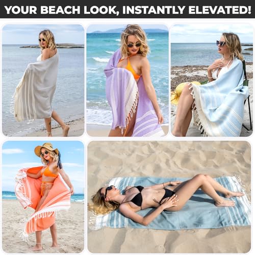 DEMMEX Organic Diamond Turkish Bath & Beach Towel | 100% Oeko-TEX Certified Turkish Cotton, Ultra-Soft, Quick-Dry, Lightweight, Oversized Luxury Peshtemal Towel, Prewashed, 71"x36", Olive Green - color: Olive Green