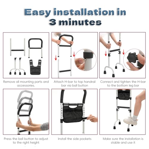 Stand Assist Updated-Movable Standing Aid Rail for Couch, Chair, Bedside, Toilet. Assistance Handle for People with Limited Mobility. Safety Grab Bar for Standing. - size: Model C