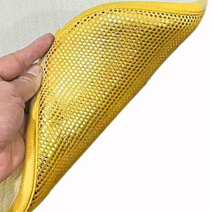 Madeals Memory Foam Bathroom Toilet Rug Set 4 Piece with Toilet Lid Cover and Tank Covers Golden - color: Golden