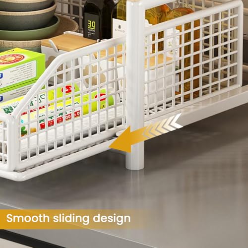 Kitchen Microwave Rack, Small Coffee Stand Shelf with Drawer Storage Basket | Kitchen Counter Storage Microwave Shelf for Coffee Machine, Living Room, Bedroom(Black) - color: Black