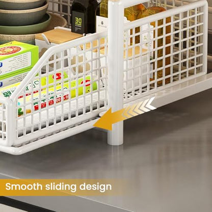 Kitchen Microwave Rack, Small Coffee Stand Shelf with Drawer Storage Basket | Kitchen Counter Storage Microwave Shelf for Coffee Machine, Living Room, Bedroom(Black) - color: Black