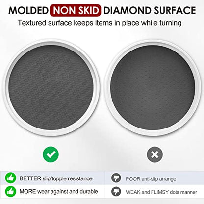 Set of 4, 10 Inch Non-Skid Lazy Susan Organizers - Turntable Rack for Cabinet, Pantry Organization and Storage, Kitchen, Fridge, Bathroom Makeup Vanity Countertop, Under Sink Organizing, Spice Rack - size: 10 inch - 1 Tier - 4 Pack