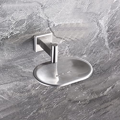 Leyden Bathroom Toilet Soap Dish, Silver Soap Holder for Shower Stainless Steel Wall Mount Brushed Nickel Finish Rustproof