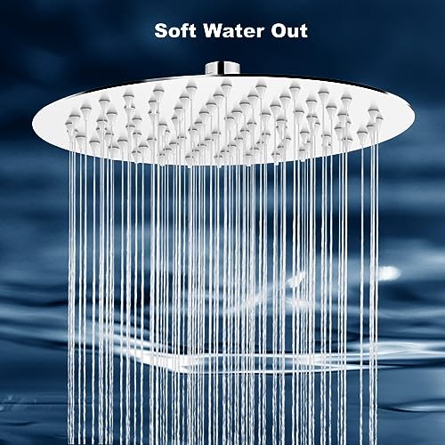 Midanya Round Rain Shower Head,High Pressure,Polish Chrome 8 Inch | 360°Swivel,Ceiling or Wall Mount,Waterfall Full Body Coverage,Bathroom Remodel,Stainless Steel Large Rainfall Shower Head - color: Chrome, size: 8 Inch