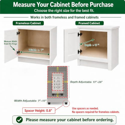 Fokyfok Pull Out Cabinet Organizer,Expandable,No Drill,Heavy Duty,Kitchen | 7"-11"W x 17"-24"D,Narrow,Pull out Drawers,Cabinet Drawers Slide out,Roll out Shelves,Pantry,Bathroom,Adhesive,Adjustable,1PC - size: 7"-11"W X 17"-24"D
