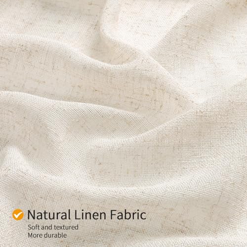 Long Boho Farmhouse Shower Curtain Set with Liner, Linen Bohemian French Country Bathroom Curtain 72x78 - Beige/Cream - color: Beige-liner Set, size: 72"W x 78"L (Pack of 1)