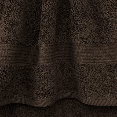 Cotton Paradise 100% Cotton Turkish Towel Set, Soft Absorbent Quick Dry, 4 Piece Hand Towel Set, Chocolate Brown - color: Chocolate Brown, size: 16"x28"