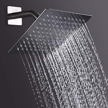 NearMoon Rain Shower Head, High Flow Stainless Steel Square Rainfall Shower, High Pressure Design, Awesome Shower Experience Even At Low Water Flow (8 Inch, Chrome Finish) - color: Chrome Finish, size: 8 Inch Square