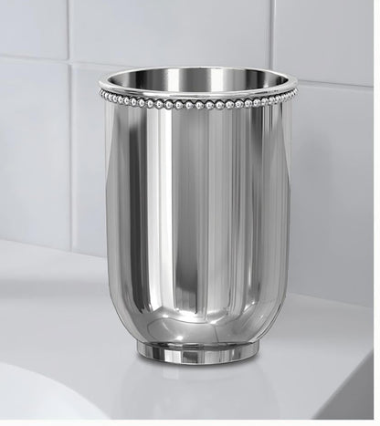 Toothbrush Holder, Tumbler Cup, Stainless Steel Rinse Cup, Shiny Bathroom Cup, Vanity Countertop Organizer for Makeup Brushes, Toothpaste, Cotton Swabs, Dorms, RVs