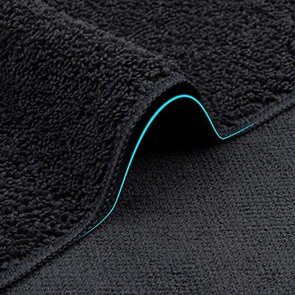 Orighty Washcloths Bulk Towels Set 50 Pack, Highly Absorbent and Super Soft Microfiber Fingertip Towels, Multi-Purpose Wash Cloths for Bathroom, Hotel, Spa, and Gym, 12x12 Inch, Black | Highly Absorbent & Soft Feel, Multi-Purpose Wash Cloths & Hand Towels