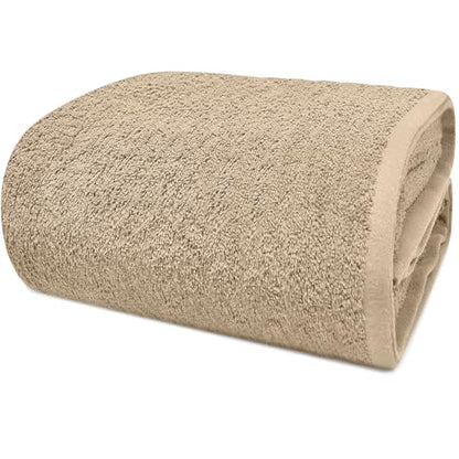 DAN RIVER Pack of 1 Oversized Bath Sheet, 40 x 80 Inches, Tan | 100% Cotton Jumbo Bath Towel with Extra Large Coverage, Lightweight Feel, Super Soft & Quick Dry - color: Tan, size: 40x80" Oversized Bath Sheet
