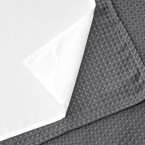River Dream Stall Heavyweight No Hooks Required Dotted Waffle Weave Shower Curtain with Snap in Liner - 36W x 74H,Hotel Grade,Spa Like Bath Curtain,Gray - color: Grey, size: 36"W x 74"L (Pack of 1)