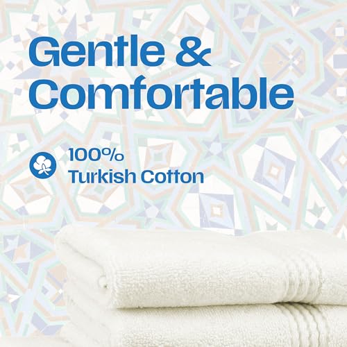 East'N Blue Lara Premium Bath Towel Set 6 Piece - Soft & Highly Absorbent Bathroom Towel Set, 100% Luxury Turkish Cotton, Flannel Bath Towels, 1 Bath Towel, 1 Hand Towel, 4 Washcloths - Creme - color: Cream, size: 1 Bath Towel, 1 Hand Towel, 4 Wash Cloths