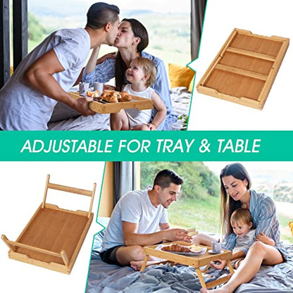 Artmeer FSC 100% Bamboo Bed Tray with Folding Legs, X-Large, Natural | X-large FSC 100% bamboo bed tray with folding legs, handles and extra legroom for meals, laptops and reading. - color: Bamboo, size: X-Large