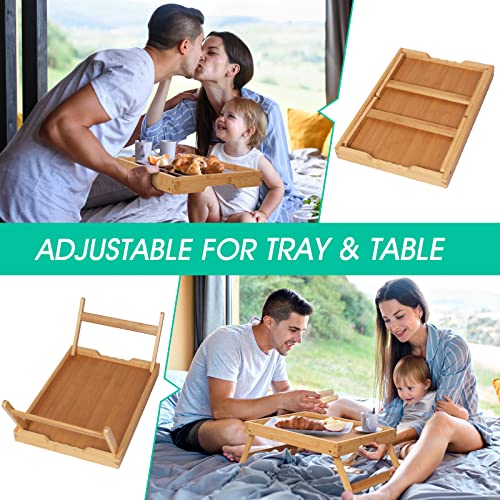 Artmeer FSC 100% Bamboo Bed Tray with Folding Legs, Large, Natural | Large FSC 100% bamboo bed tray with folding legs, handles and raised edges for meals, laptops, reading and serving. - color: Bamboo, size: Large