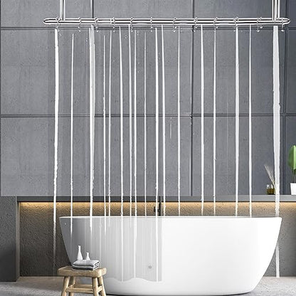 Extra Wide 108 inch Shower Curtains, XL Shower Curtain Liner 84 inches Long, Clear Waterproof Peva Plastic Liner for Clawfootub Bathtub, 108x84 with 5 Magnets | Transparent Waterproof Peva Vinyl Liner XL for Clawfootub Bathtub with 5 Magnets and S/Steel H