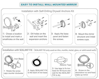 8" Lighted Wall Mounted Makeup Magnifying Mirror 10X, Matte Black | Rechargeable Brass 2-Sided Bathroom Vanity, Swivel Extension Arm 360 Rotation, 3 Color Adustable Touch Sensor Dimmable