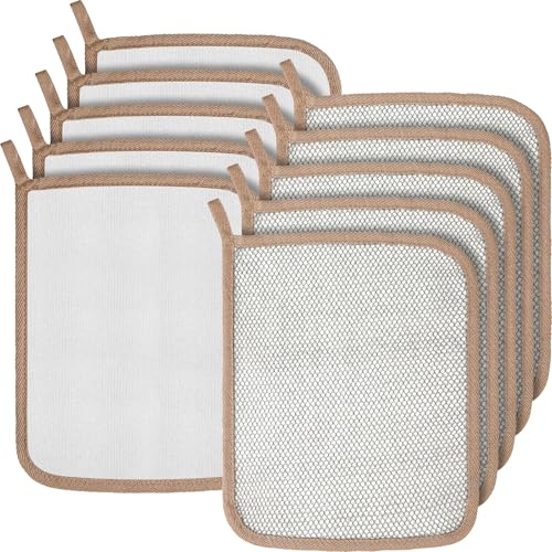 Tudomro 10 Pcs Exfoliating Washcloths Double Sided Man Wash Cloths Body Face Exfoliating Scrub Cloths for Shower Men Women(10.2 x 8.7 Inch,Gray) - color: Gray, size: 1 Count (Pack of 10)