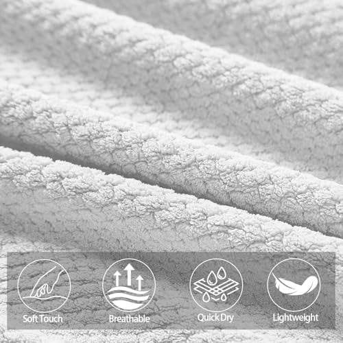 8 Piece Bath Towel Set,Extra Large Bath Sheets 35"x70"-White | Super Soft Microfiber, Lint Free & Quick Dry Towels for Bathroom,Gym,Hotel–2 Bath,2 Hair,2 Hand,2 Washcloths - color: White, size: 8Piece Towel Set