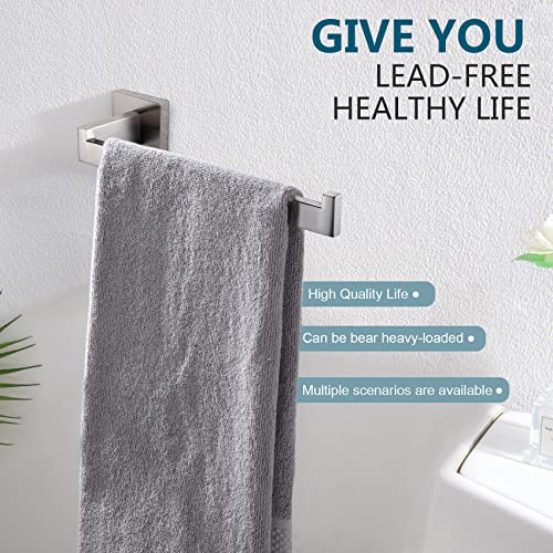 KOKOSIRI Hand Towel Holder Brushed Nickel Towel Bars Stainless Steel Bathroom Hardware Kitchen Paper Towel Holder Wall Mount, B3003BR - color: Brushed Nickel