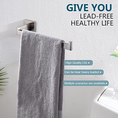 KOKOSIRI Hand Towel Holder Brushed Nickel Towel Bars Stainless Steel Bathroom Hardware Kitchen Paper Towel Holder Wall Mount, B3003BR - color: Brushed Nickel