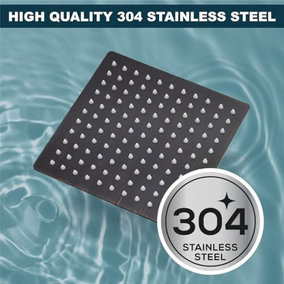 Midanya Square Rain Shower Head,High Pressure,Oil Rubbed Bronze 10 Inch | 360°Swivel,Ceiling or Wall Mount,Waterfall Full Body Coverage,Bathroom Remodel,Stainless Steel Large Rainfall Shower Head - color: Bronze, size: 10 Inch