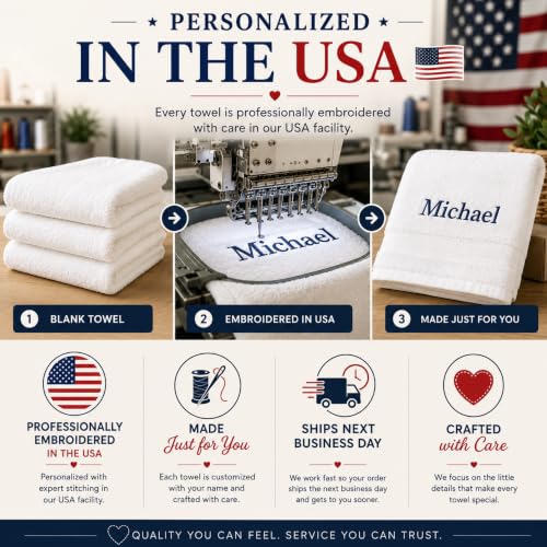 Personalized Towel Set, Custom Bath Towels with Names, Turkish Cotton Green | 2 Pcs Set, 100% Cotton, Embroidered, Monogrammed, Customized Gift For Adults, Wedding, Bridal Shower, Housewarming, Spa - color: Green, size: Bath Towels - 2 Piece