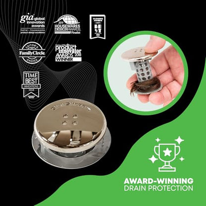 SinkShroom Revolutionary Bathroom Sink Drain Protector Hair Catcher, Strainer, Snare, Nickel Edition - color: Sinkshroom Nickel Edition