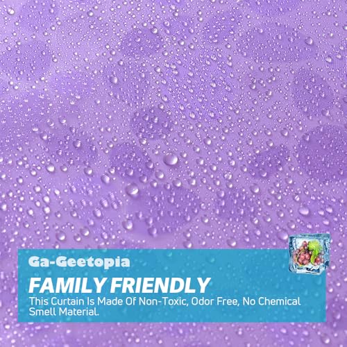 Ga-Geetopia EVA Purple Thin Shower Curtain Liner, Pebble Pattern 72x72 Inch Lightweight Plastic Bathroom Shower Showroom Inner Curtain with Rustproof Metal Grommets and Weighted Magnets(No Hooks) - color: Purple, size: 72"W x 72"L (Pack of 1)