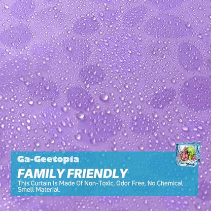 Ga-Geetopia EVA Purple Thin Shower Curtain Liner, Pebble Pattern 72x72 Inch Lightweight Plastic Bathroom Shower Showroom Inner Curtain with Rustproof Metal Grommets and Weighted Magnets(No Hooks) - color: Purple, size: 72"W x 72"L (Pack of 1)