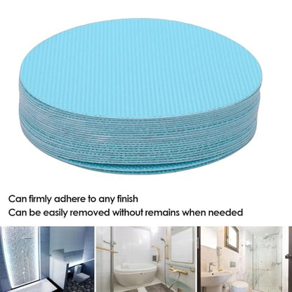 TARSHYRY 24 Pcs Slip Shower Sticker Premium PEVA Non Slip Stickers for Bathtub Shower Stairs Blue with Easy Install Adhesive for Bathroom Boat Safety Traction Pads - color: Blue