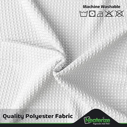 NEATERIZE Shower Curtain White - Hotel Style Shower Curtains for Bathroom with Waffle Design, 72x72 Inches - White Fabric Shower Curtain - Cortinas de Baño Elegantes - size: 72"W x 72"L (Pack of 1)