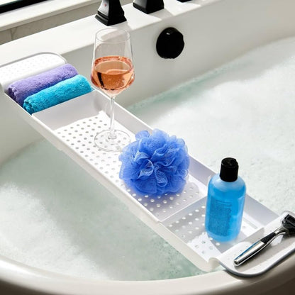 Expandable Bathtub Tray for Convenient Bath Storage and Relaxation