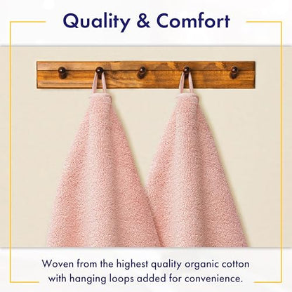100% Organic Zero-Twist Cotton Towels - GOTS Certified Luxury Bath Towels - Ultra Soft & Plush 700GSM Long-Staple Cotton - 6 Piece Towel Set (Blush Pink) - color: Blush, size: 6pc Towel Set