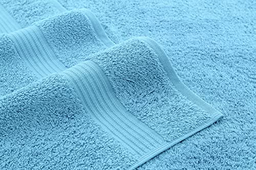 American Veteran Towel, Hand Towels for Bathroom Set of 4, 100% Cotton Turkish Hand Towel Sets, Soft Hand Face Towels, Sky Blue Hand Towels - color: Sky Blue, size: 16x28