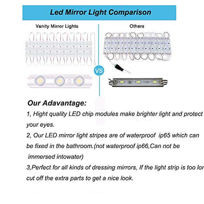 Led Vanity Mirror Lights, Hollywood Style Vanity Make Up Light, 10ft Ultra Bright White LED, Dimmable Touch Control Lights Strip, for Makeup Vanity Table & Bathroom Mirror, Mirror Not Included