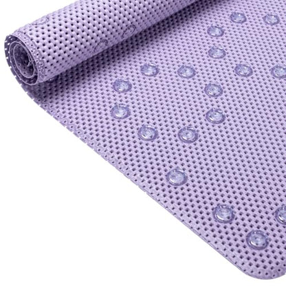 Bathtub Mat Non Slip, Soft Foam Bath Mat for Tub, Bathtub Mat with Drain Holes, Suction Cups Shower Mat (Purple, 36''X17'') - color: Purple