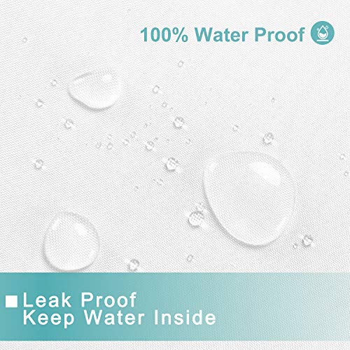 Waterproof Fabric Shower Curtain Liner, 72 x 72 inch, White | Suction Cups Included, Machine Washable Cloth Shower Curtain for Bathroom, 72x72
