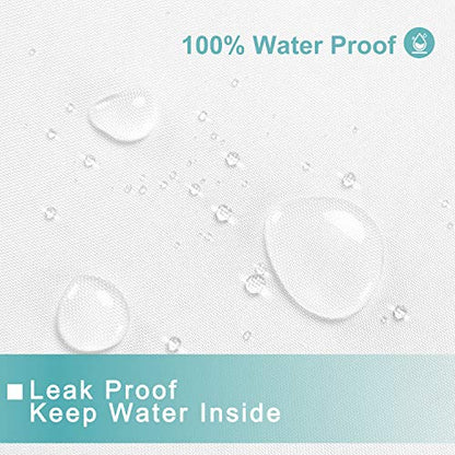 Waterproof Fabric Shower Curtain Liner, 72 x 72 inch, White | Suction Cups Included, Machine Washable Cloth Shower Curtain for Bathroom, 72x72