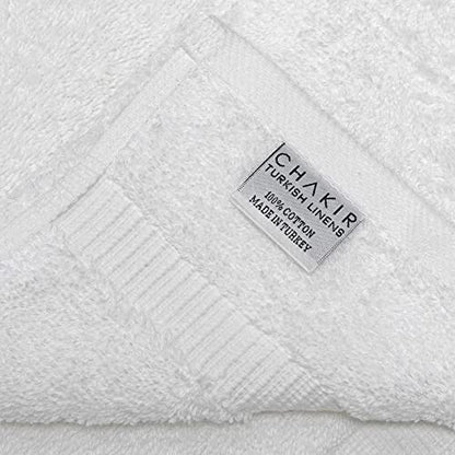 Chakir Turkish Linens 100% Cotton Premium Turkish Towels for Bathroom | 16'' x 30'' (4-Piece Hand Towel, White) - color: White