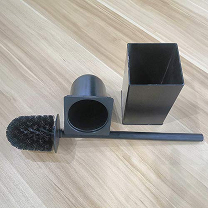 Freestanding Toilet Brush Holder for bathrooms 304 Stainless Steel Toilet Brush Stand Square Storage and Organization Rust Resistant 17-inch high Matte Black Finished - color: 17-inch High Square Matte Black