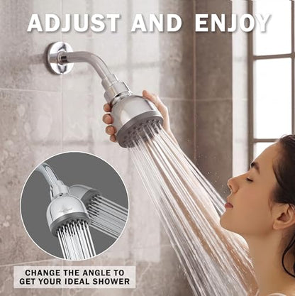 High Pressure Shower Head - 1.8 GPM - Polished Chrome | Best 3 Inch Wall Mount Bathroom Showerhead For Boosting Low Flow With Anti-Clog Nozzles, Adjustable Brass Ball Joint - color: Polished Chrome, size: 1.8 GPM