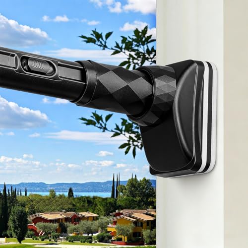 Black Shower Curtain Rod 40-87 "Adjustable Tension Carbon Steel Telescopic Rod Easy to Install without Drilling Holes Tension Curtain Rod for Bathroom Tension Rod Christmas Decoration Holder - color: Black, size: 40-87"