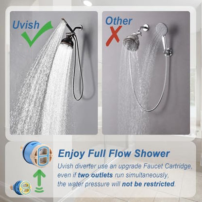 3 Way Shower Diverter Valve with Hand Shower Holder, G1/2 Shower Head Splitter, Shower Arm Diverter, Bathroom Universal Shower System Replacement Part (Oil Rubbed Bronze) - color: Oil Rubbed Bronze